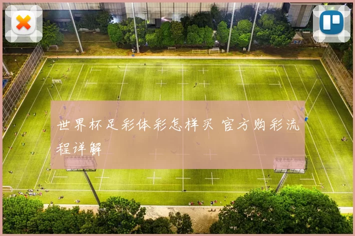 世界杯足彩体彩怎样买 官方购彩流程详解